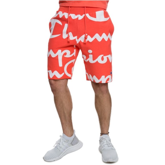Champion Other - Champion Men’s Reverse Weave Allover Print Shorts Cutoff Medium Papaya